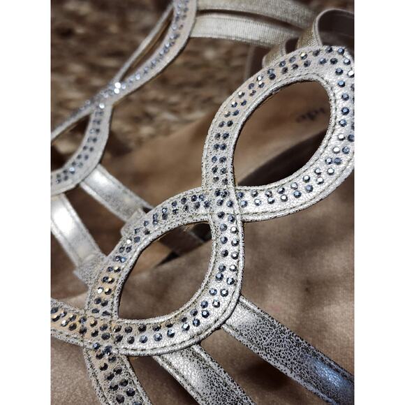 New! LifeStride Women's 9.5 M Mesmerize Gold Flex Comfort Sparkly Wedges - Picture 5 of 11